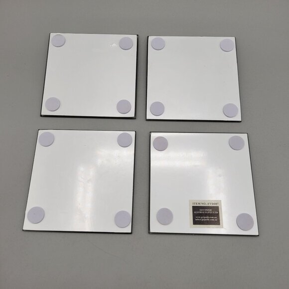 Australian Birds Glass Coasters Colorful Bird Print 4 Inch Get Posh - Picture 6 of 7